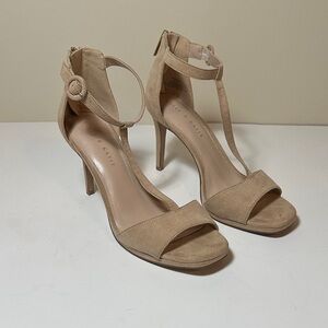 Kelly & Katie Beige Ankle Strap Heels